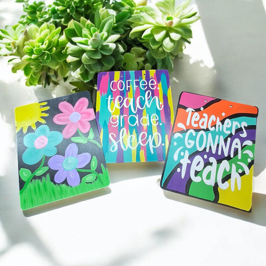 Painted Teacher Clipboard | Personalized Hand-Painted Gift | Floral & Custom Designs