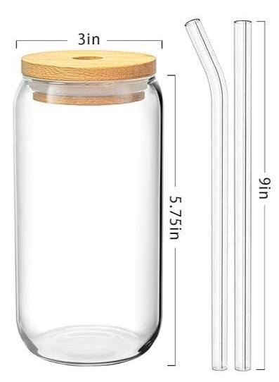 Teacher Iced Coffee Tumbler – 16oz Glass with Bamboo Lid & Reusable Straw – Durable DTF Design – Perfect Teacher Gift
