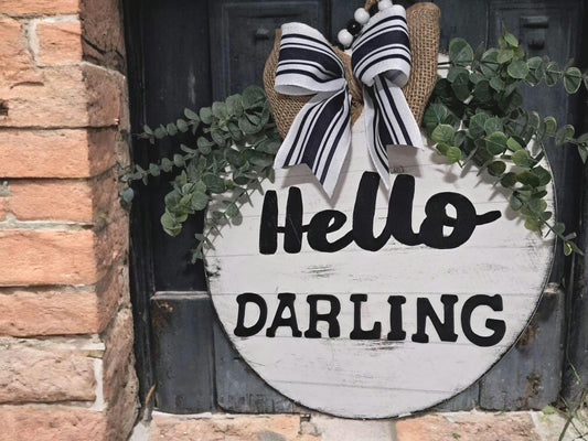 Hello Darlin’ Conway Twitty Door Hanger – Rustic Country Home Decor