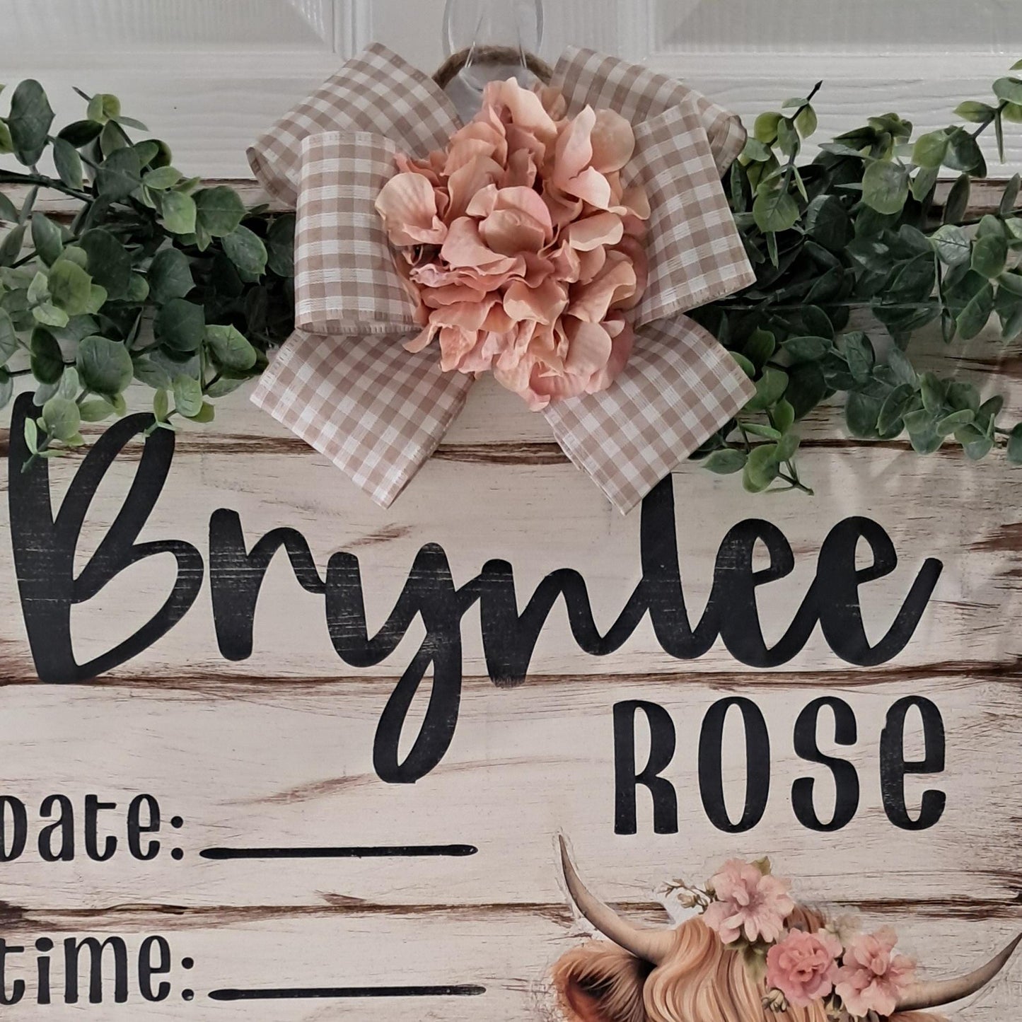 Custom Birth Announcement Hospital Door Hanger | Welcome Sign | Personalized Baby Shower Gift | Birth Stats Sign | Square Welcome Sign