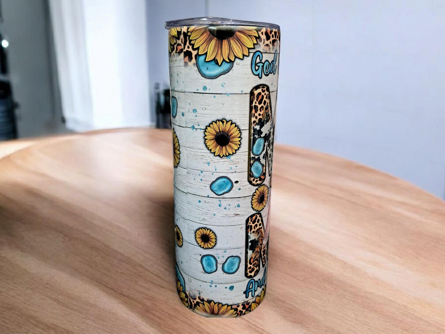 20oz Skinny Tumbler | God Gifted Me Two Titles, Mom and Mimi | Stainless Steel Insulated with Straw & Brush | Perfect Gift for Moms & Grandmas