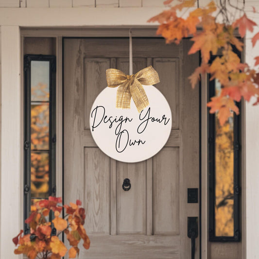 Custom Personalized Door Hanger | Design Your Own | Round or Square | Choose Size, Colors & Bow | Free Shipping