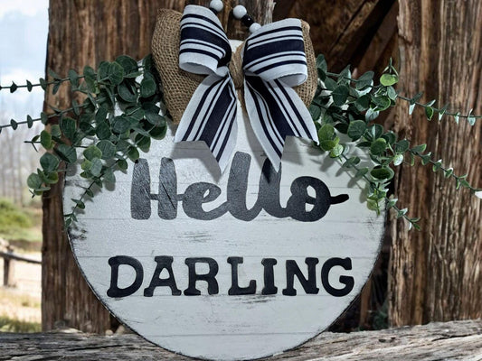 Hello Darlin’ Conway Twitty Door Hanger – Rustic Country Home Decor