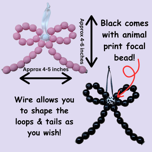 Wood Bead Bow Ornament – Handmade Farmhouse Christmas Decor