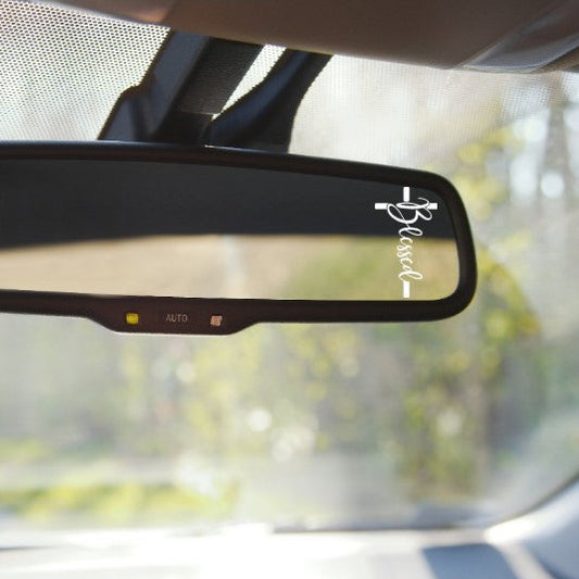 Blessed Cross Decal, Mini Christian Sticker, Small Vinyl Faith Decal, Bible Verse Gift, Religious Laptop Tumbler Car Sticker