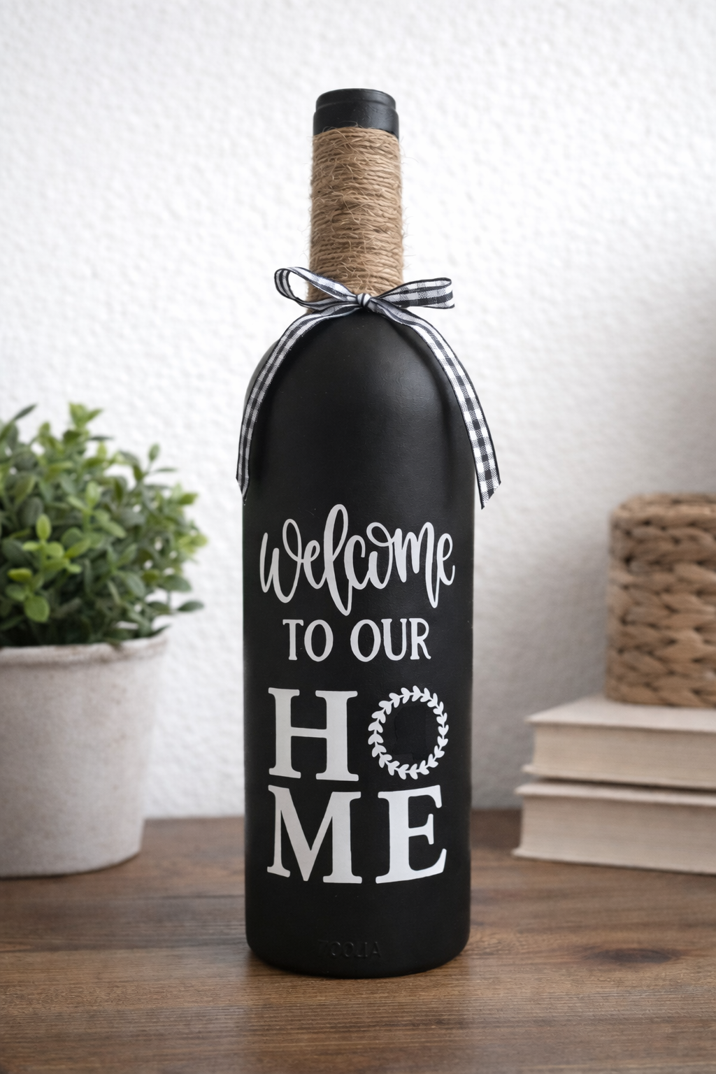 Custom State “Welcome to Our Home” Decorative Wine Bottle – Housewarming & Closing Gift